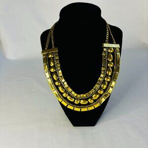 Bold Gold Multi-Layer Statement Necklace